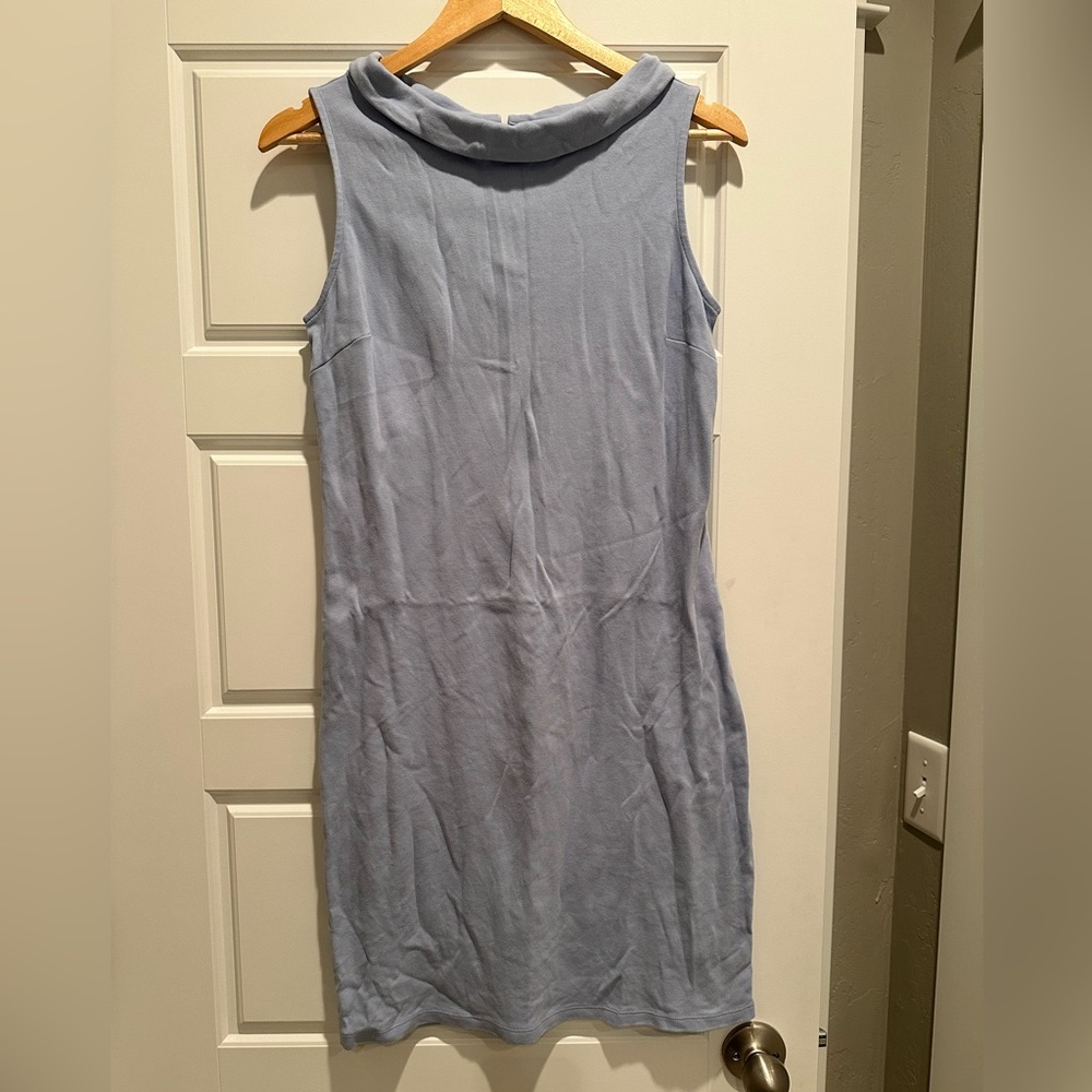 Talbots Sleeveless Audrey Neck Interlock Shift Dress Small 100% Cotton